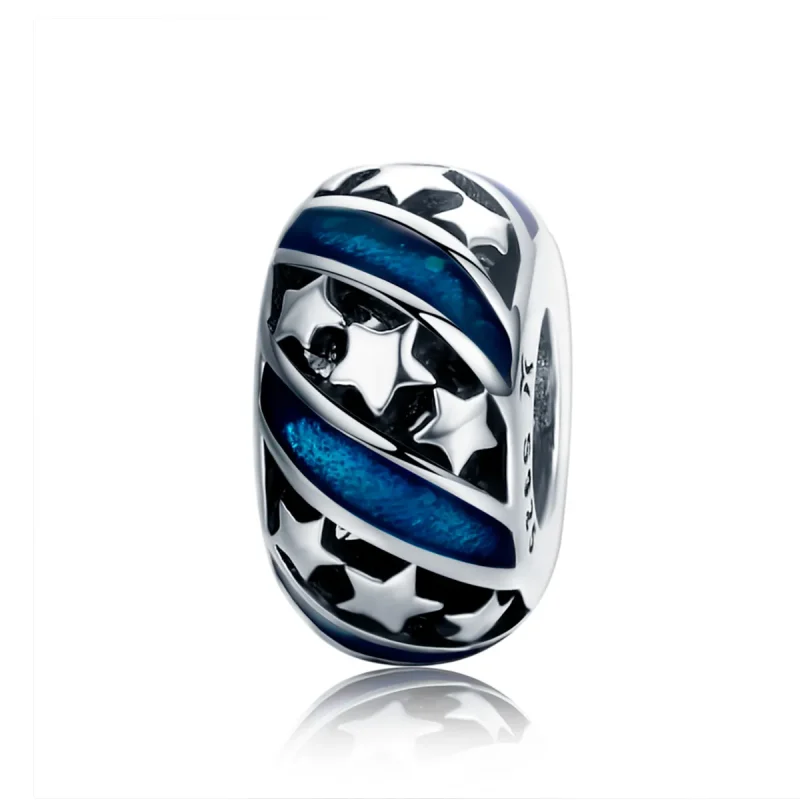 (image for) Pandora Style Spacer Charm, The Shining Star River, Blue Enamel - SCC636 - Product Image