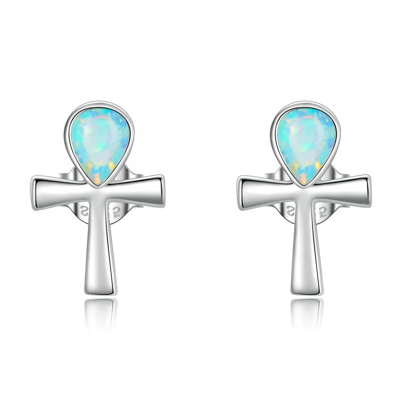 (image for) PANDORA Style Anka Cross Stud Earrings - BSE556 - Product Image