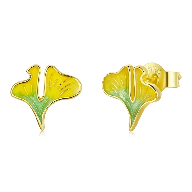 (image for) PANDORA Style Autumn - Ginkgo Biloba Stud Earrings - SCE1247 - Product Image