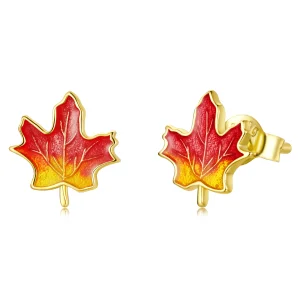(image for) PANDORA Style Autumn - Maple Leaf Stud Earrings - SCE1244