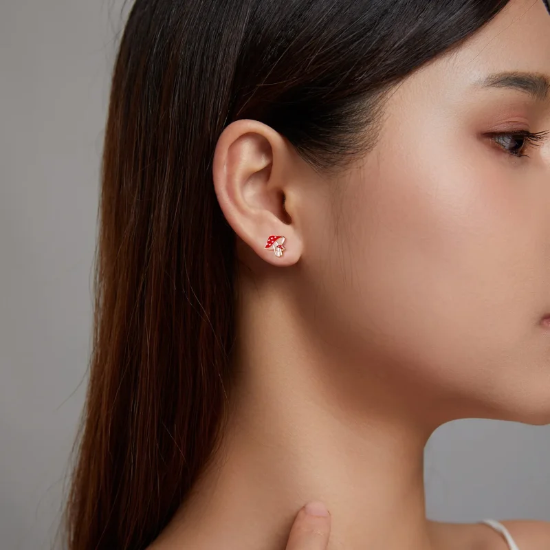 (image for) PANDORA Style Autumn - Mushrooms Stud Earrings - SCE1245 - View 3