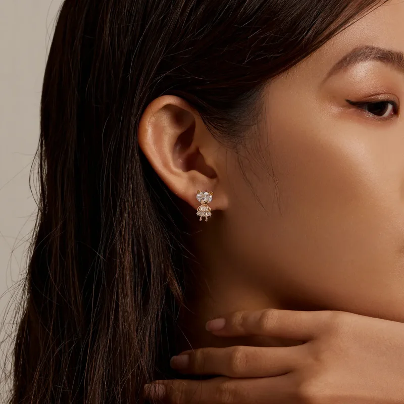 (image for) PANDORA Style Bear Girl Stud Earrings - BSE540 - View 8