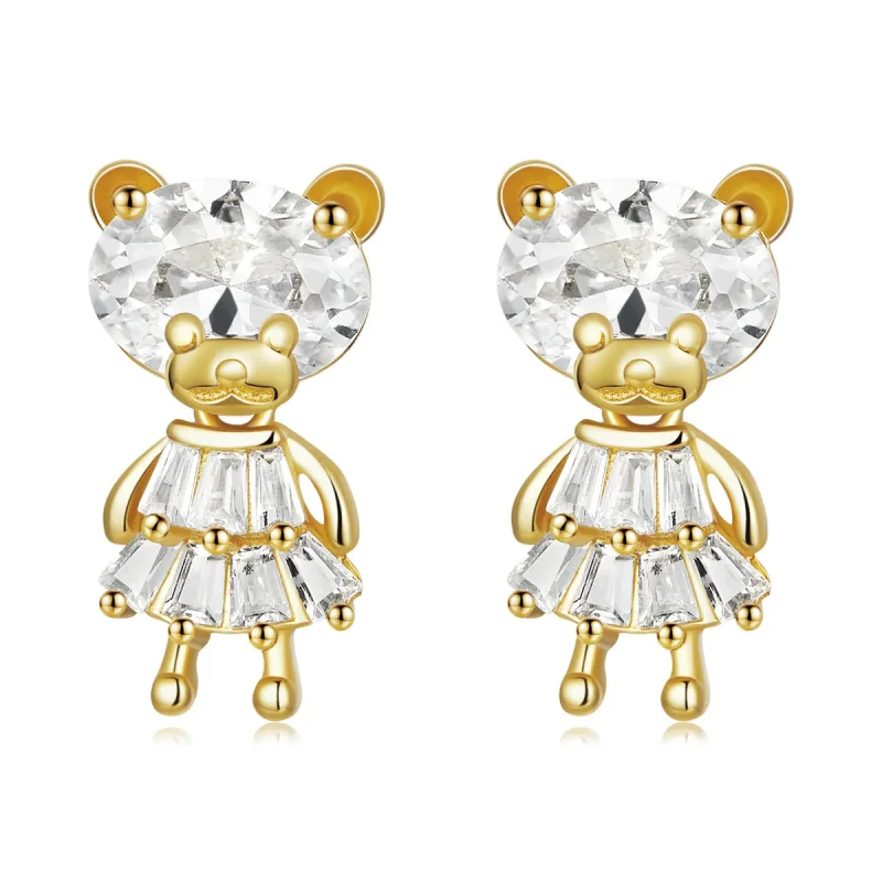 (image for) PANDORA Style Bear Girl Stud Earrings - BSE540 - Product Image