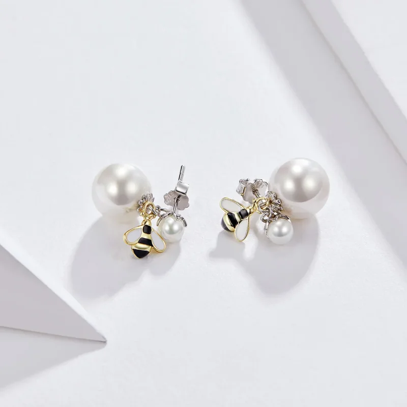 (image for) PANDORA Style Bee Stud Earrings - SCE232 - View 2