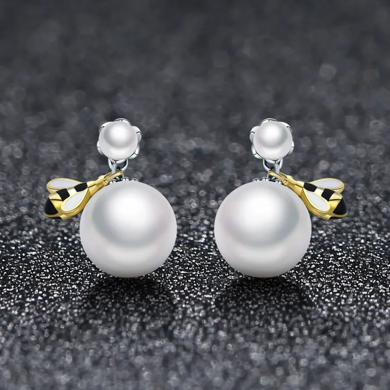 (image for) PANDORA Style Bee Stud Earrings - SCE232 - View 4