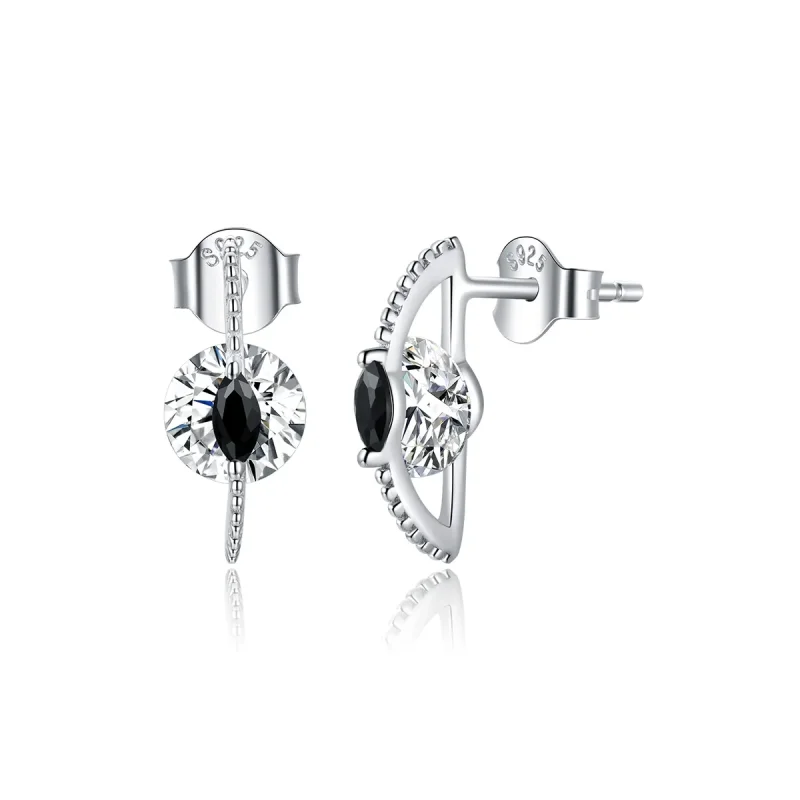 (image for) PANDORA Style Between Black and White Stud Earrings - SCE1036 - Product Image