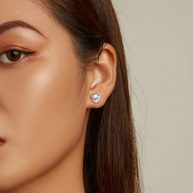 (image for) PANDORA Style Bright Moon Stud Earrings - SCE1335 - View 6