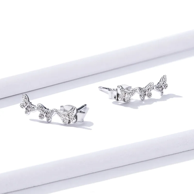 (image for) PANDORA Style Butterfly Fly Stud Earrings - BSE377 - View 3