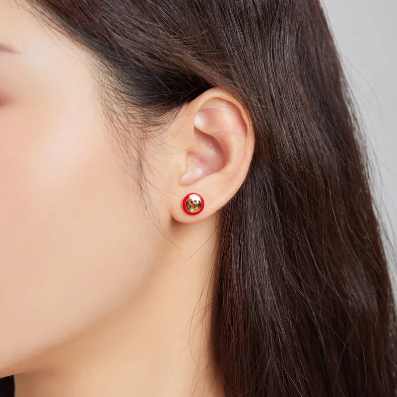 (image for) PANDORA Style Button Stud Earrings - SCE1060 - View 3