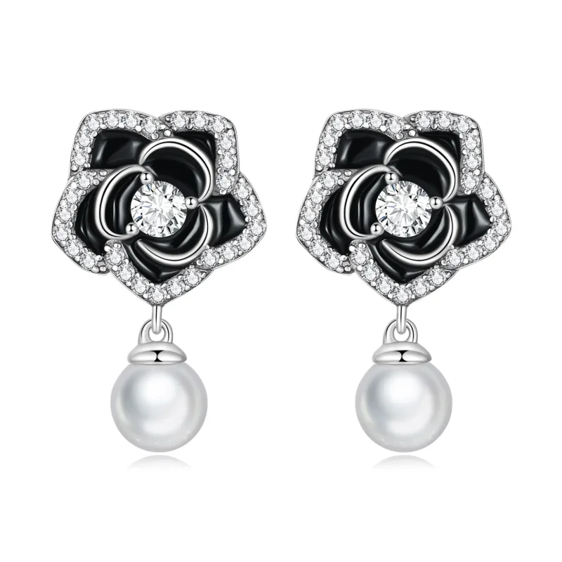 (image for) PANDORA Style Camellia Stud Earrings - BSE706 - Product Image
