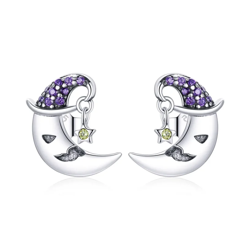 (image for) PANDORA Style Cartoon Moon Stud Earrings - SCE954 - Product Image