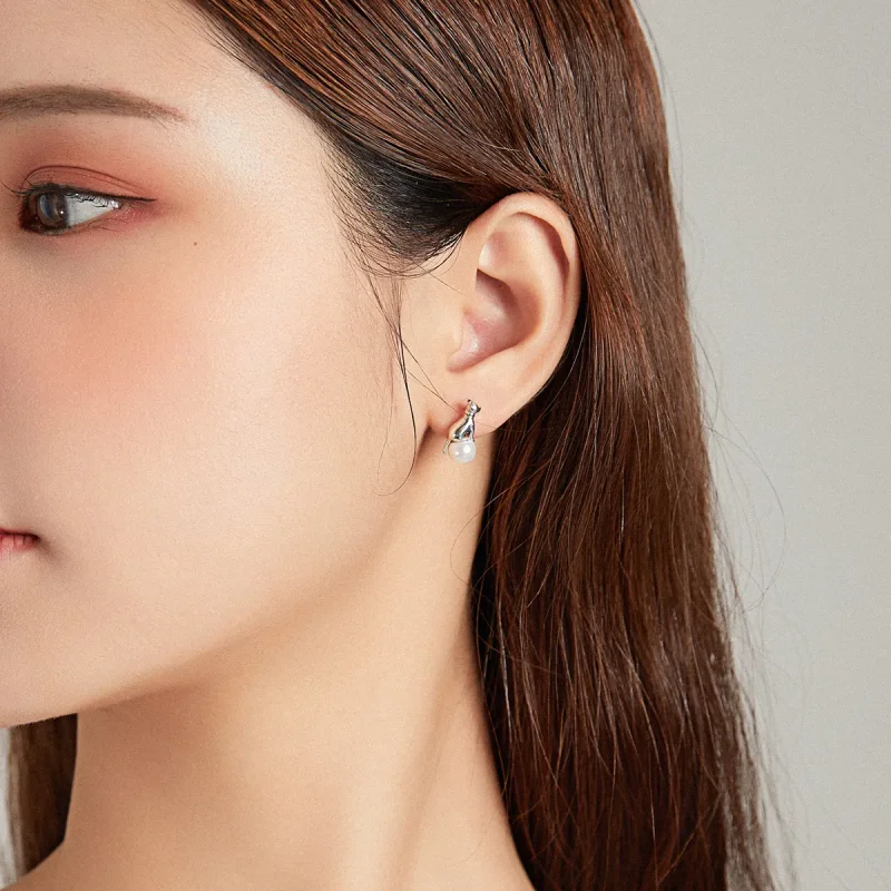 (image for) PANDORA Style Cat Play Beads Stud Earrings - SCE1004 - View 5