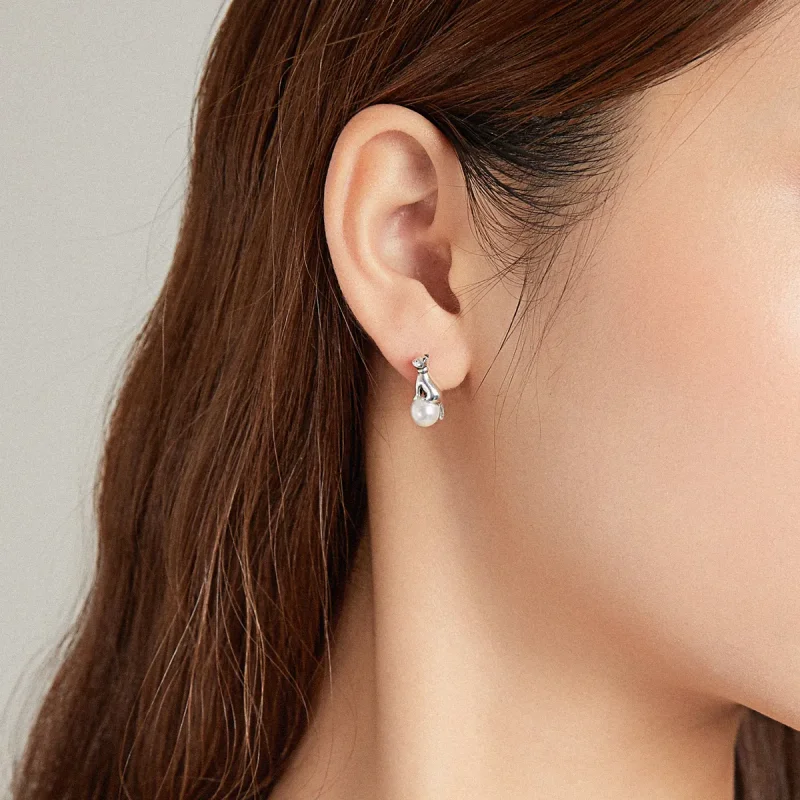 (image for) PANDORA Style Cat Play Beads Stud Earrings - SCE1004 - View 6