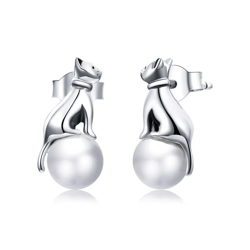 (image for) PANDORA Style Cat Play Beads Stud Earrings - SCE1004 - Product Image