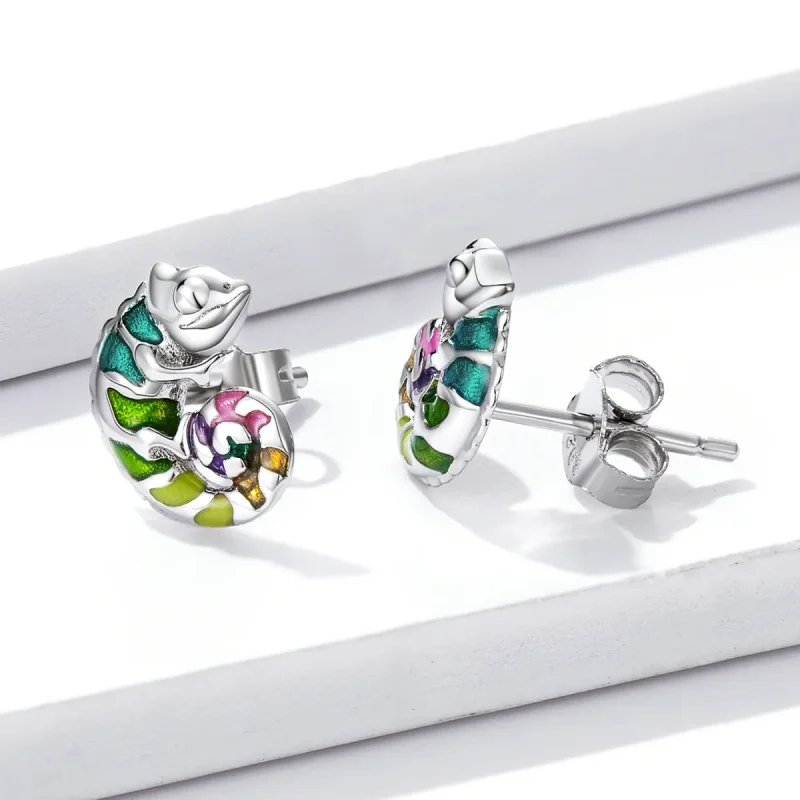 (image for) PANDORA Style Chameleon Stud Earrings - BSE587 - View 3