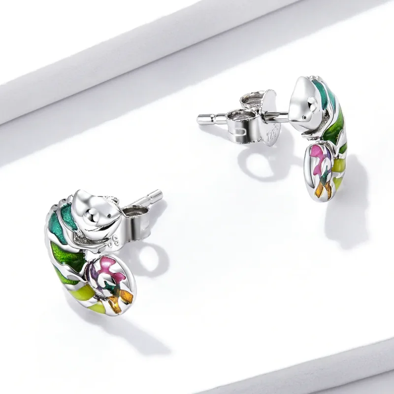 (image for) PANDORA Style Chameleon Stud Earrings - BSE587 - View 4