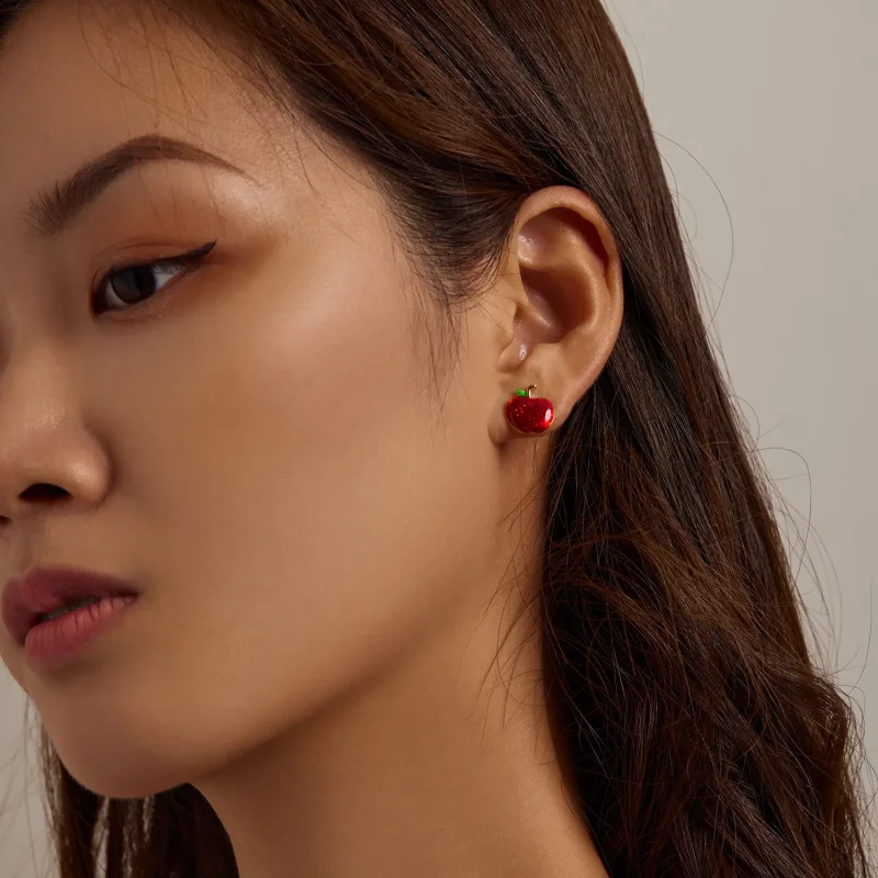 (image for) PANDORA Style Christmas Apples Stud Earrings - SCE1314 - View 6