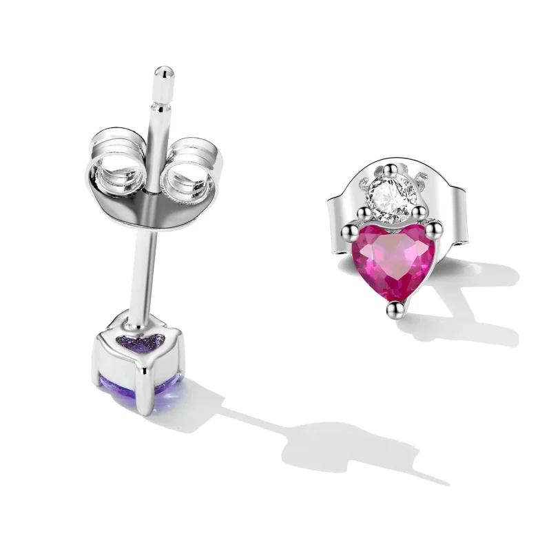 (image for) PANDORA Style Color Heart Candies Stud Earrings - SCE1464 - View 4