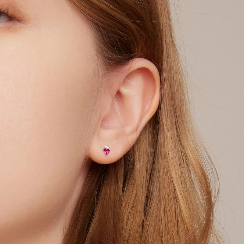 (image for) PANDORA Style Color Heart Candies Stud Earrings - SCE1464 - View 7