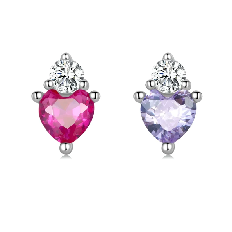 (image for) PANDORA Style Color Heart Candies Stud Earrings - SCE1464 - Product Image