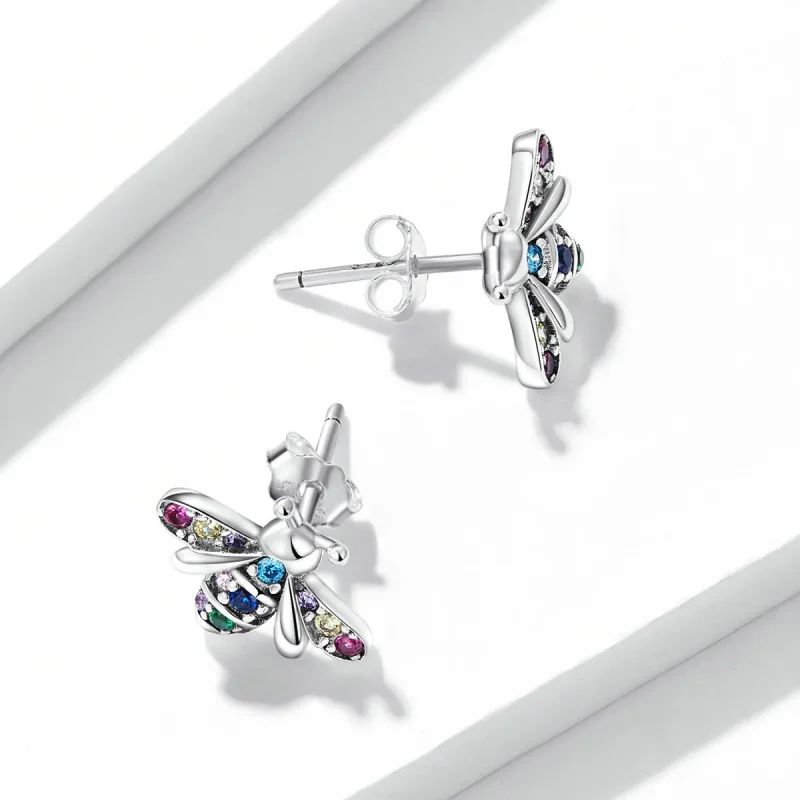 (image for) PANDORA Style Colorful Bee Stud Earrings - BSE559 - View 4