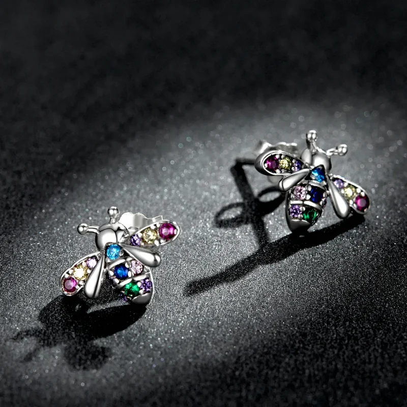 (image for) PANDORA Style Colorful Bee Stud Earrings - BSE559 - View 5