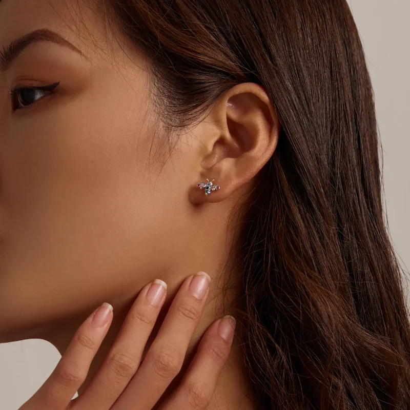 (image for) PANDORA Style Colorful Bee Stud Earrings - BSE559 - View 7