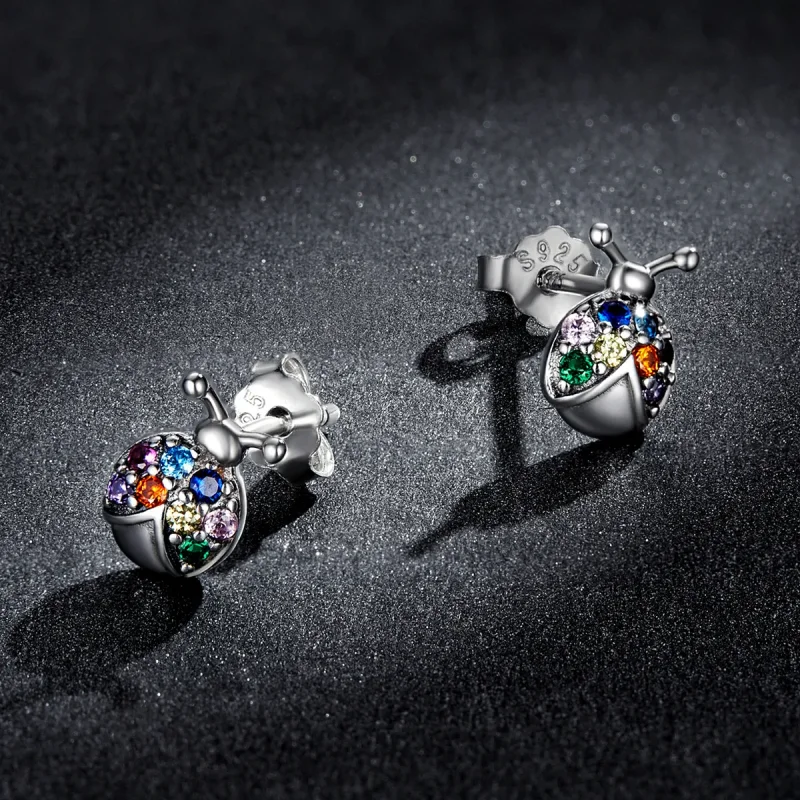 (image for) PANDORA Style Colorful Beetle Stud Earrings - BSE560 - View 5