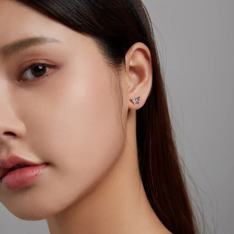 (image for) PANDORA Style Colorful Butterfly Stud Earrings - BSE514 - View 8