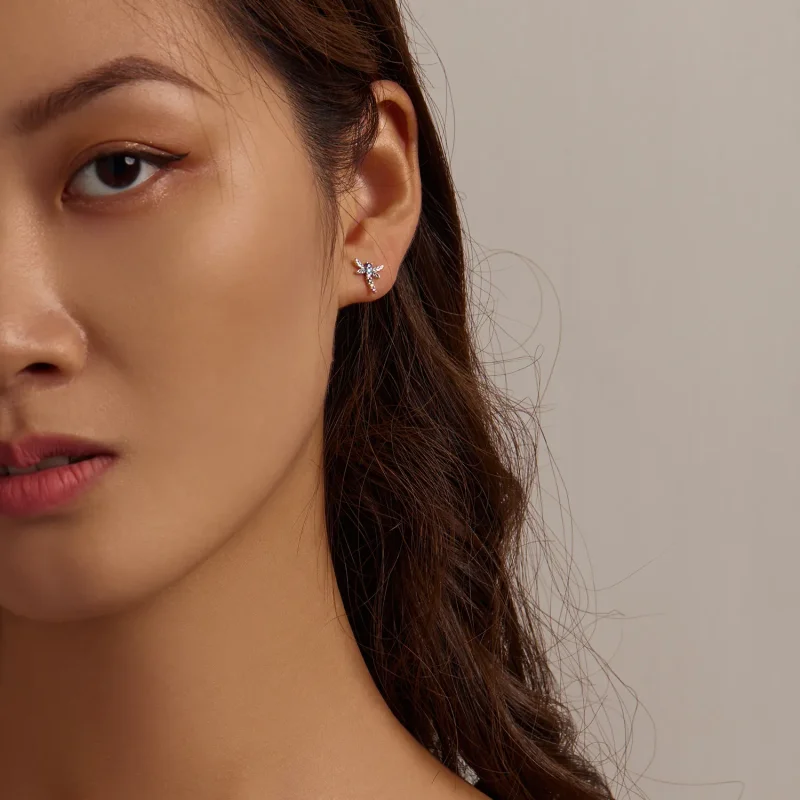 (image for) PANDORA Style Colorful Dragonfly Stud Earrings - BSE515 - View 10