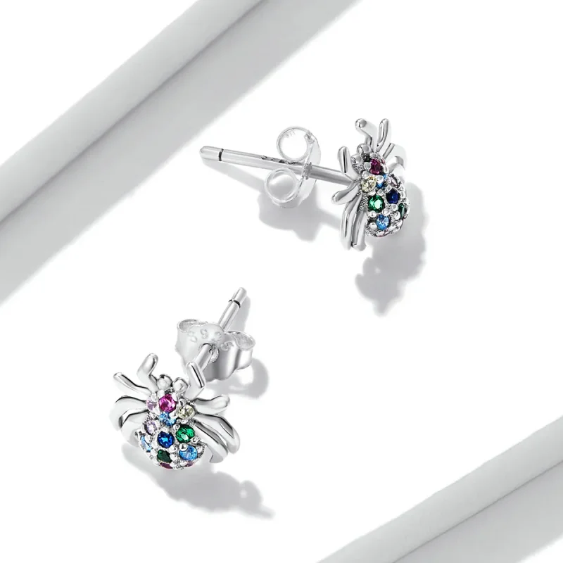 (image for) PANDORA Style Colorful Spider Stud Earrings - BSE561 - View 4