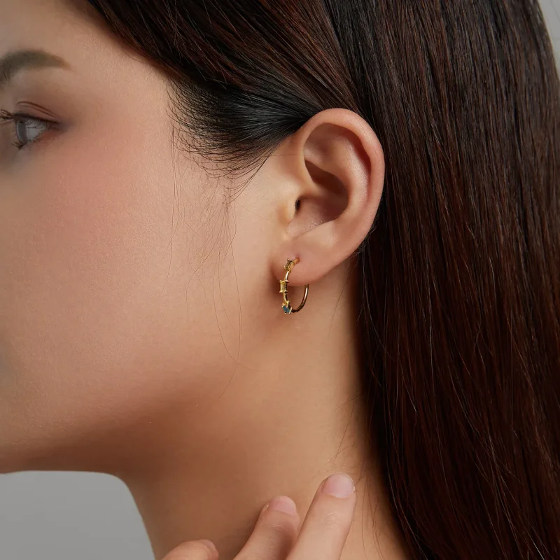 (image for) PANDORA Style Colorful Zircon Stud Earrings - SCE1211 - View 3