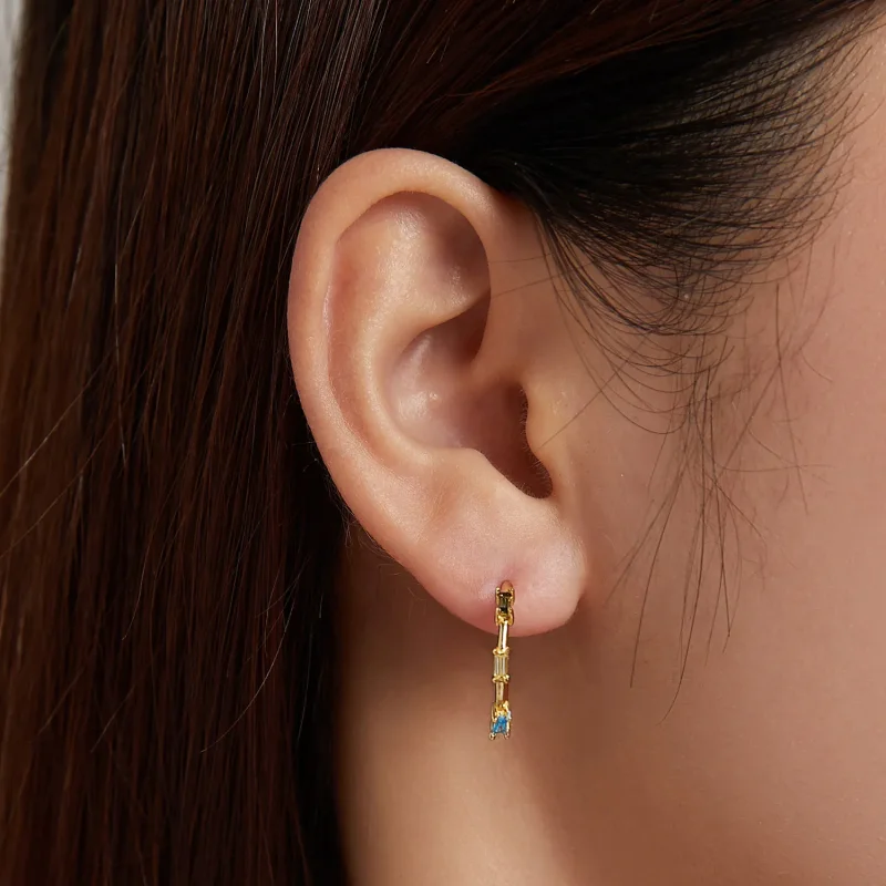 (image for) PANDORA Style Colorful Zircon Stud Earrings - SCE1211 - View 4