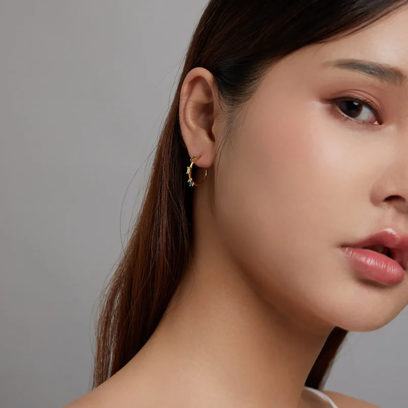 (image for) PANDORA Style Colorful Zircon Stud Earrings - SCE1211 - View 5