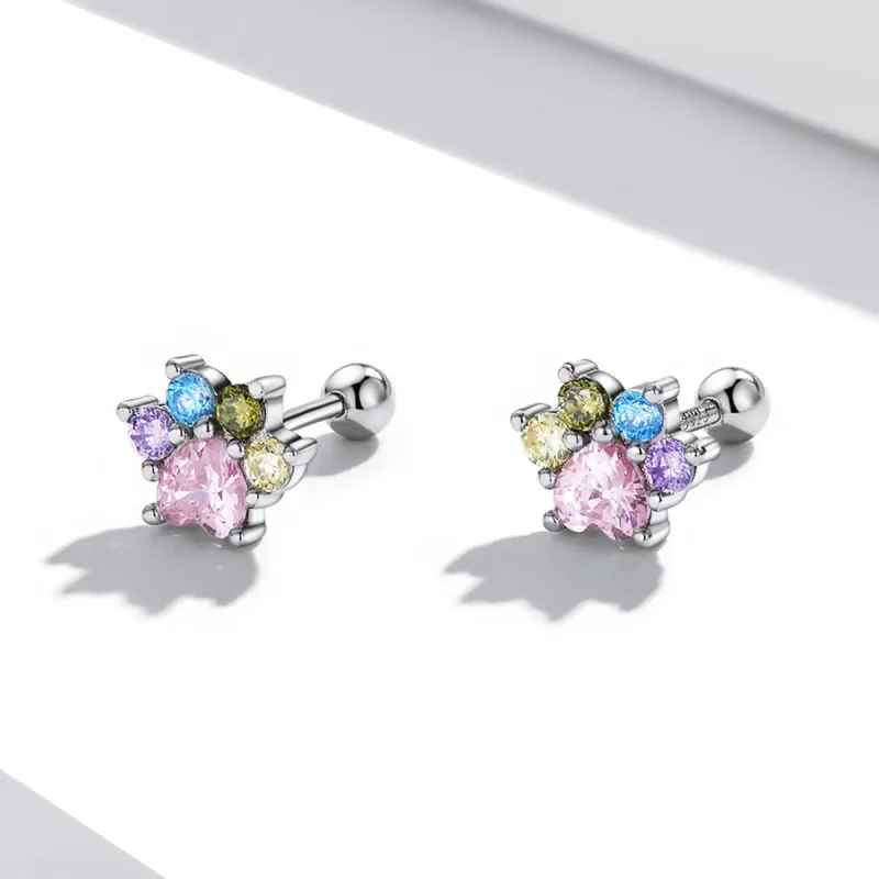 (image for) PANDORA Style Colorful Zirconium Cute Claws Stud Earrings - SCE1334 - View 2