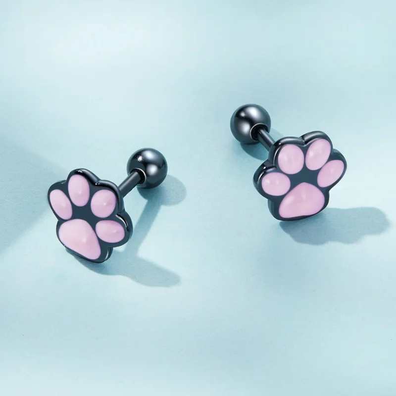 (image for) PANDORA Style Cute Cat Paw Stud Earrings - SCE1516 - View 4