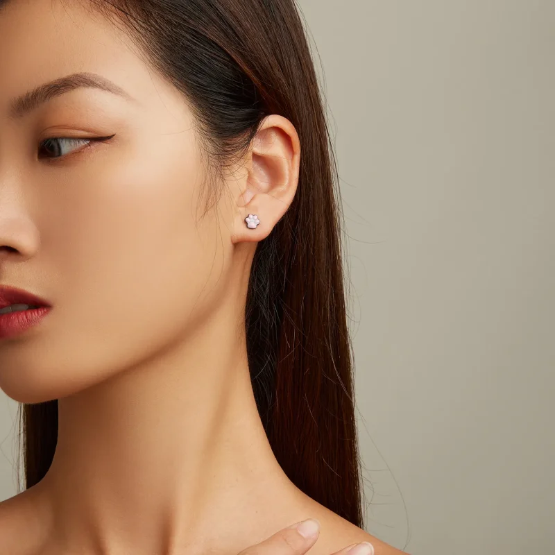 (image for) PANDORA Style Cute Cat Paw Stud Earrings - SCE1516 - View 5