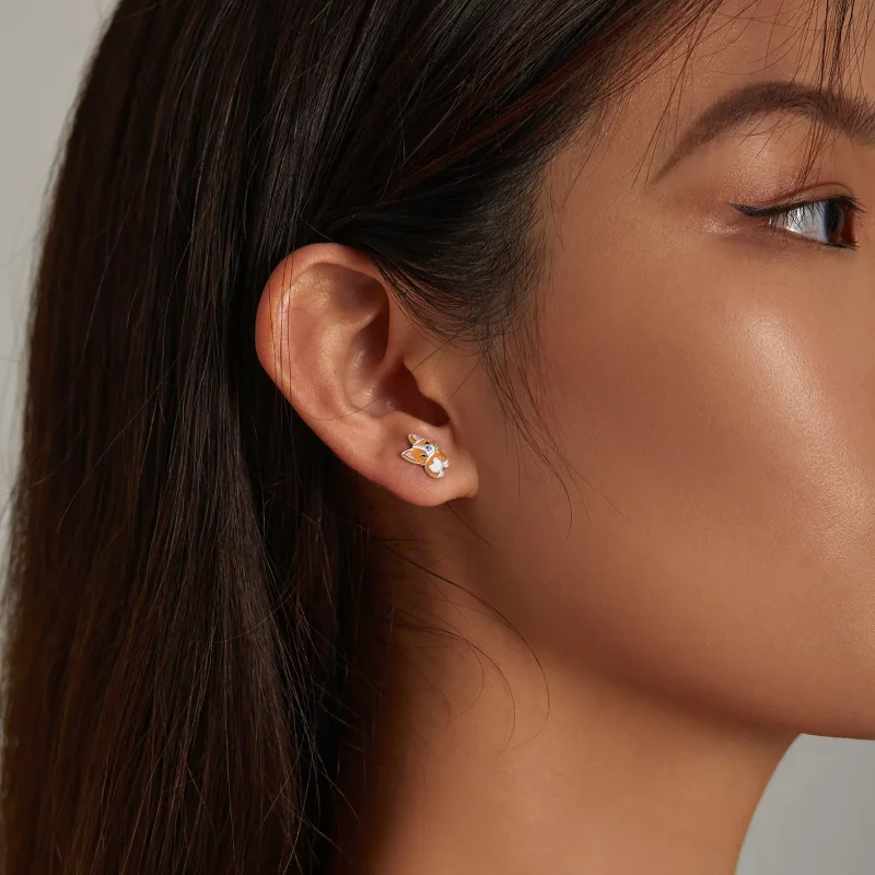 (image for) PANDORA Style Cute Corgi Stud Earrings - SCE1281 - View 7