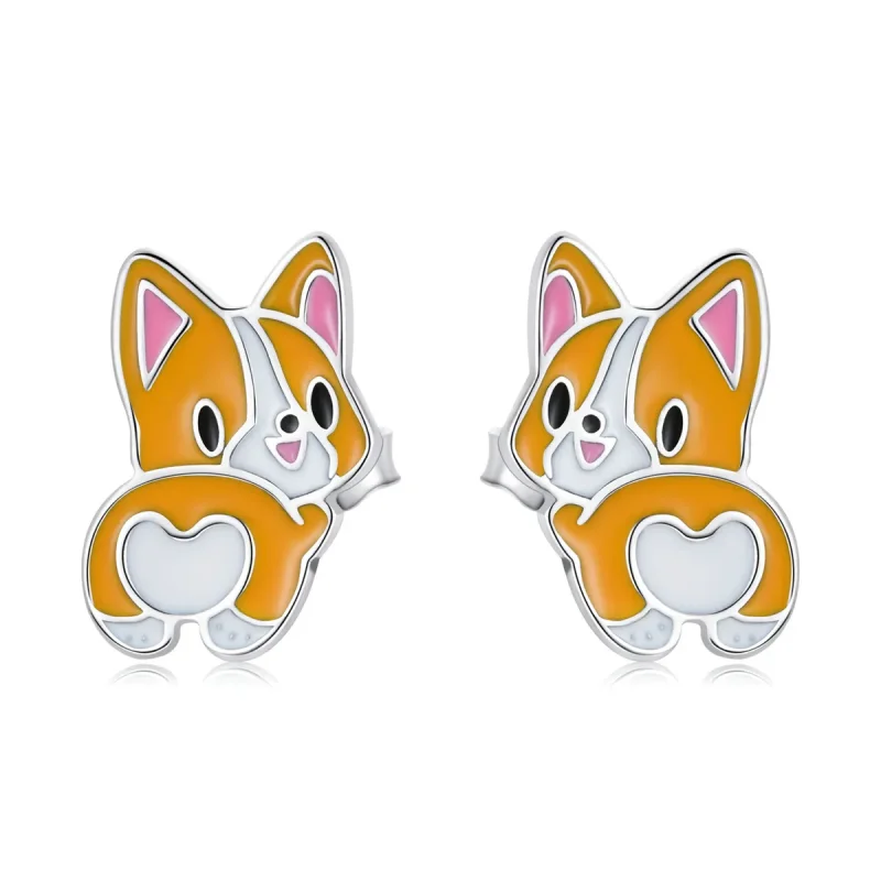 (image for) PANDORA Style Cute Corgi Stud Earrings - SCE1281 - Product Image