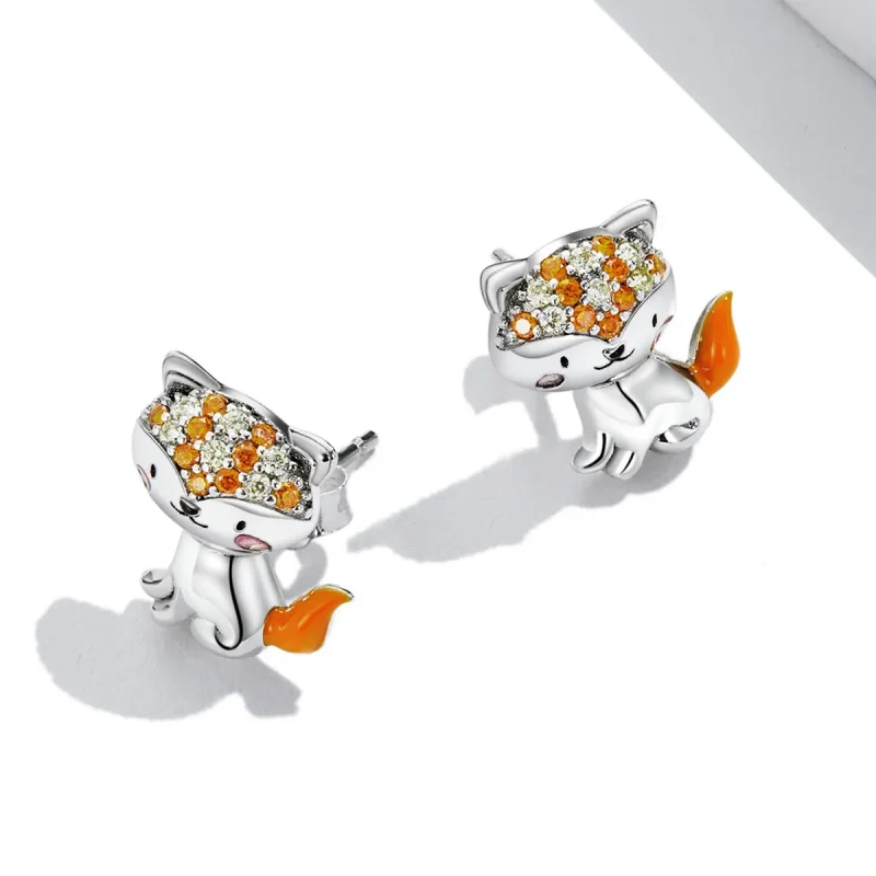 (image for) PANDORA Style Cute Fox Stud Earrings - SCE1373 - View 4