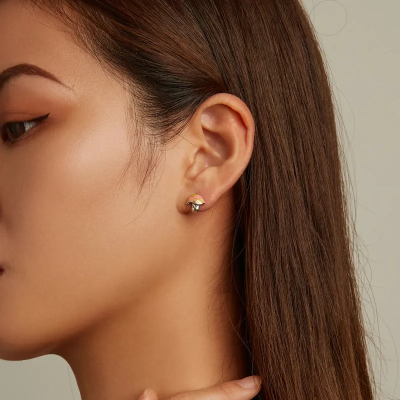 (image for) PANDORA Style Cute Little Mushroom Stud Earrings - SCE1336 - View 8