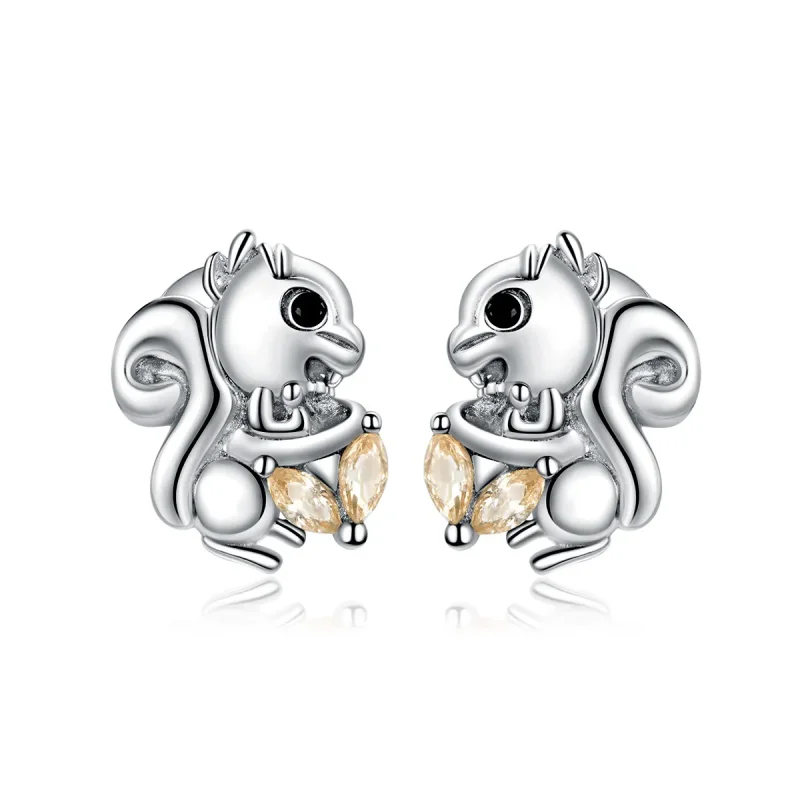 (image for) PANDORA Style Cute Squirrel Stud Earrings - BSE417 - Product Image
