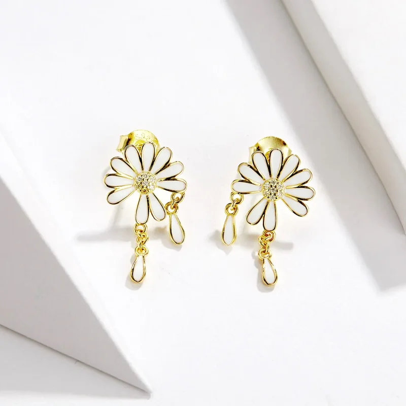 (image for) PANDORA Style Daisy Stud Earrings - BSE159 - View 3
