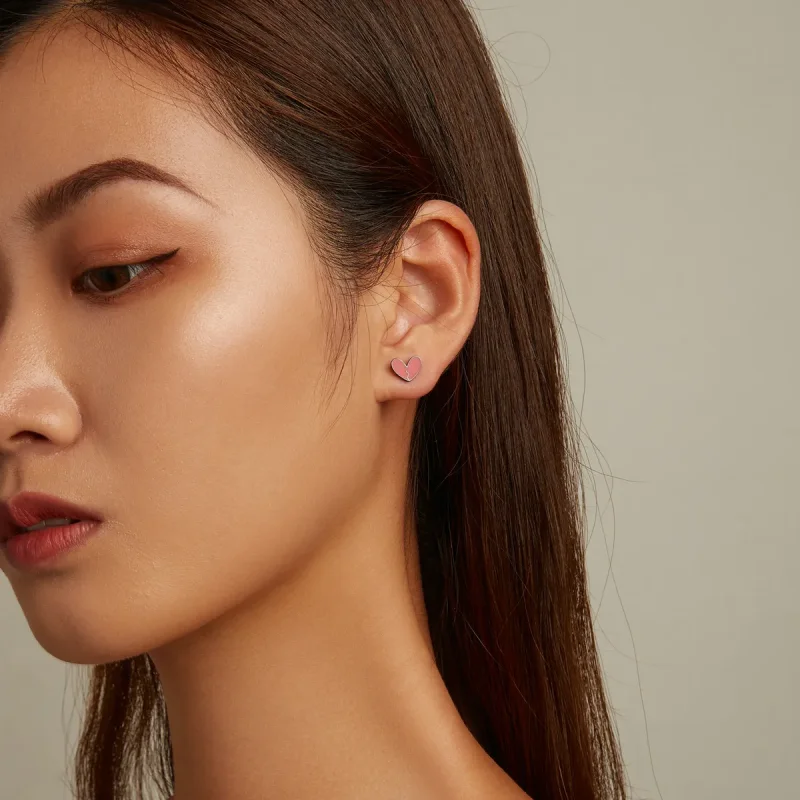 (image for) PANDORA Style Dark Heart Stud Earrings - SCE1326 - View 7