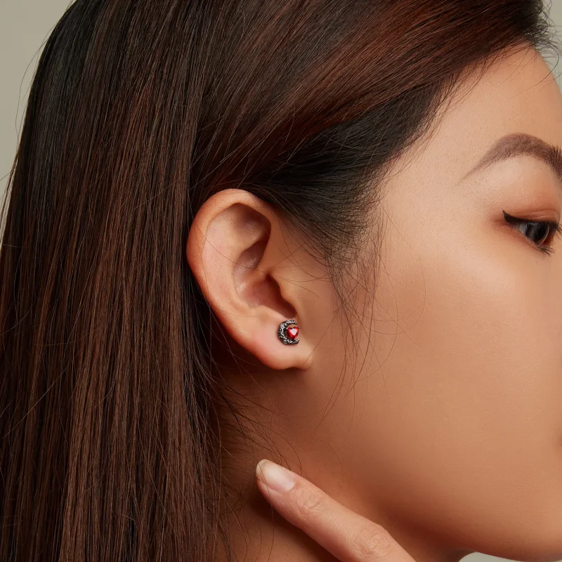 (image for) PANDORA Style Dark Night Moonlight Stud Earrings - SCE1519 - View 7