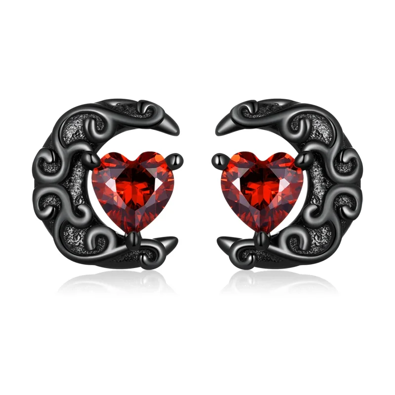 (image for) PANDORA Style Dark Night Moonlight Stud Earrings - SCE1519 - Product Image