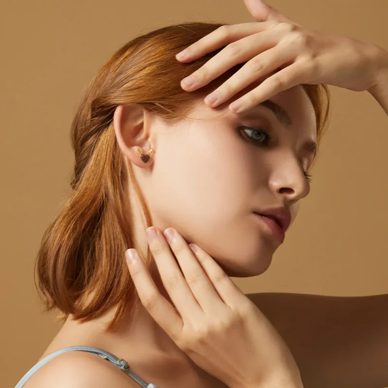 (image for) PANDORA Style Deer Love Stud Earrings - BSE313 - View 6