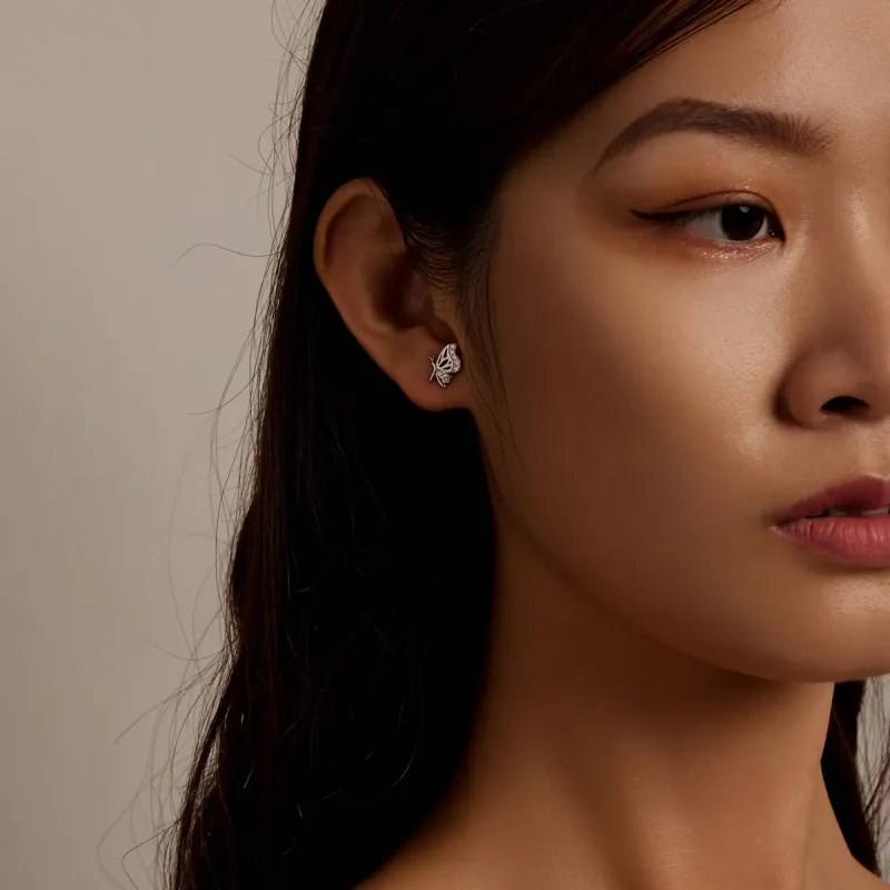 (image for) PANDORA Style Delicate Butterfly Stud Earrings - BSE574 - View 6