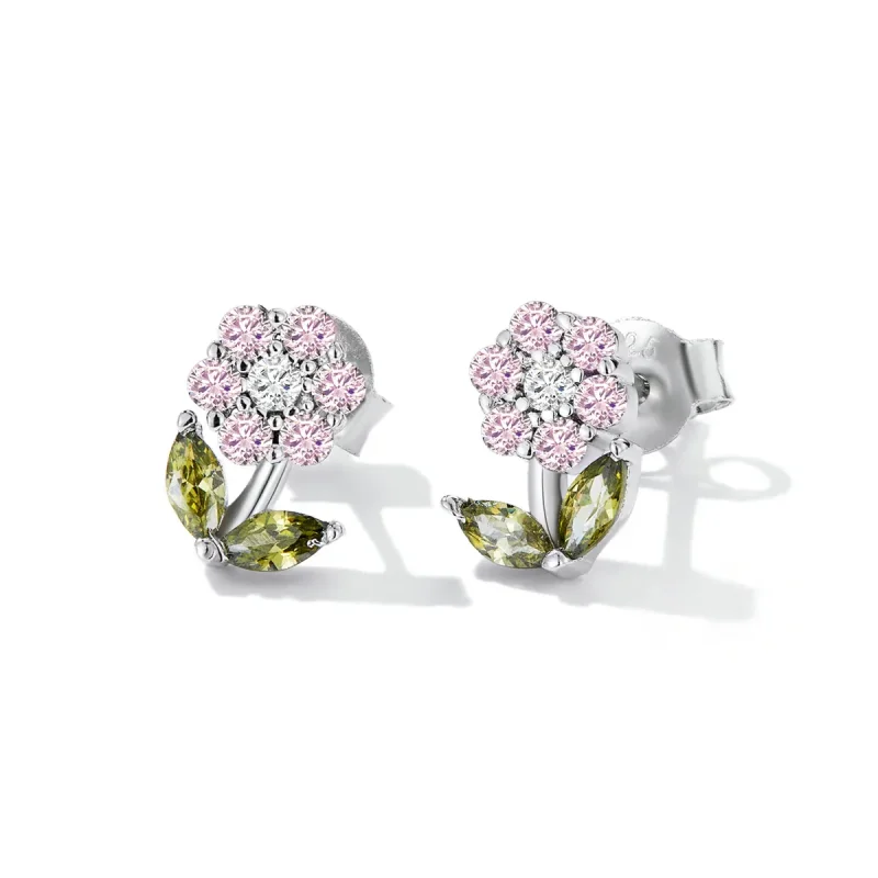(image for) PANDORA Style Delicate Flowers Stud Earrings - BSE592-PK - View 2