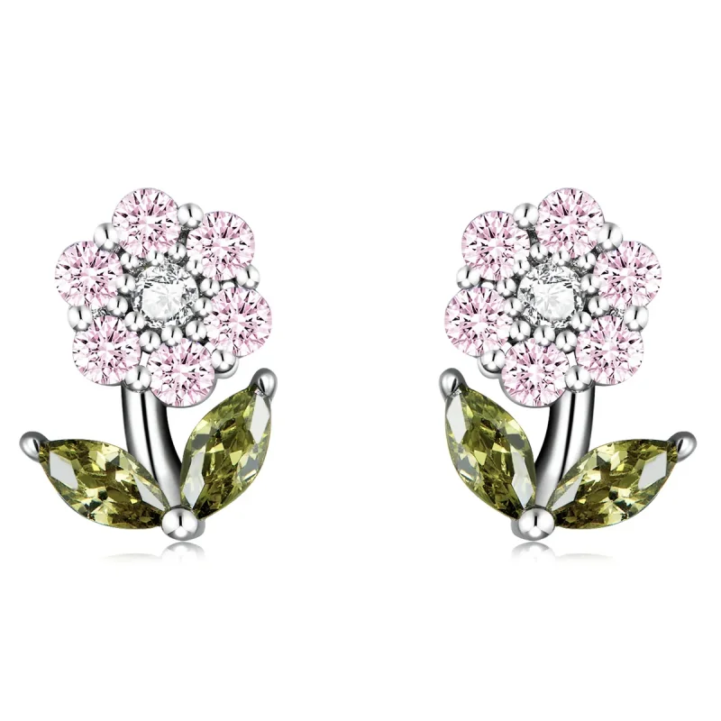 (image for) PANDORA Style Delicate Flowers Stud Earrings - BSE592-PK - Product Image